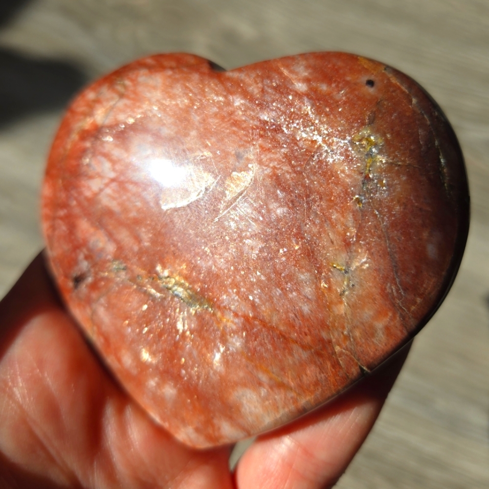 Fire moonstone heart - Picture 7 of 8